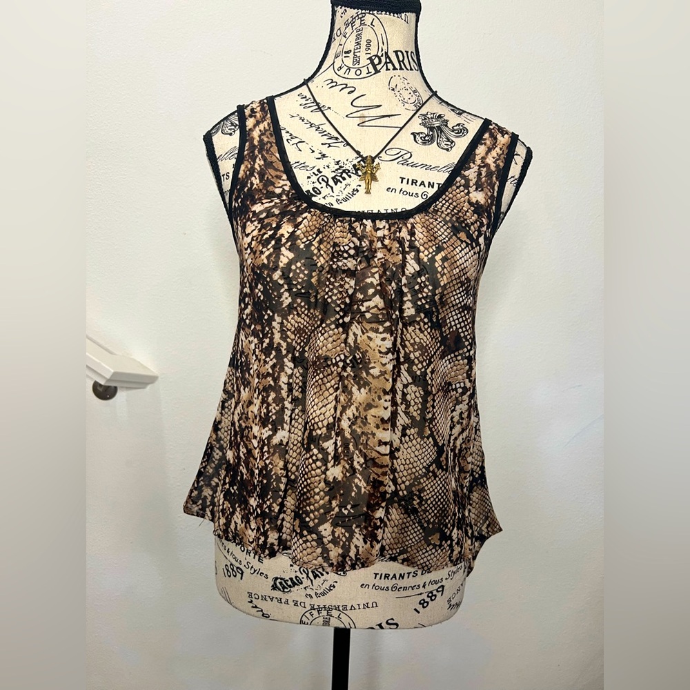 Brown Snake Print Women's Top